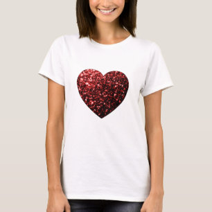 Donkere rode hartritme t-shirt