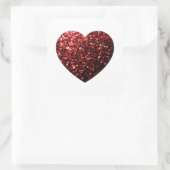 Donkere rode hartritme vierkante sticker (Tas)