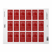 Donkere rode honingvoeding Feiten + waarschuwing v Etiket (Full Sheet)