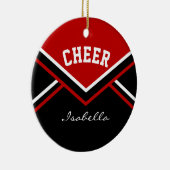 Donkere Rode Kop voor een Cheerleader 📣 💖 Keramisch Ornament (Rechts)