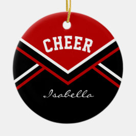 Donkere Rode Kop voor een Cheerleader 📣 💖 Keramisch Ornament