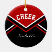 Donkere Rode Kop voor een Cheerleader 📣 💖 Keramisch Ornament (Achterkant)