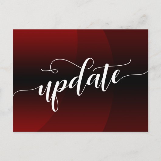 Donkere rode kromme stelt bericht over huwelijksup briefkaart (Voorkant)