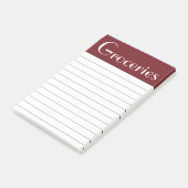 Donkere rode kruidenierswaren die het opmerkt post-it® notes (Schuin)