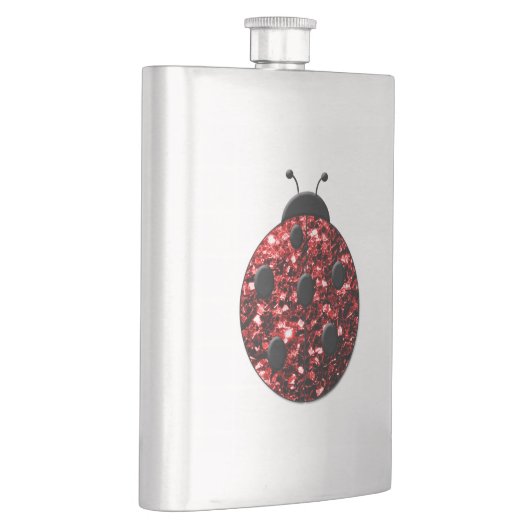 Donkere rode ladybug in glitter heupfles (Rechts)