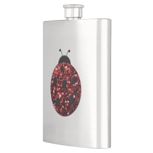 Donkere rode ladybug in glitter heupfles (Links)