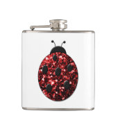 Donkere rode ladybug in glitter heupfles (Voorkant)