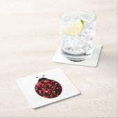 Donkere rode ladybug in glitter kartonnen onderzetters (Insitu)