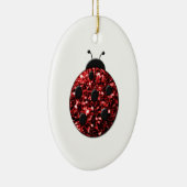 Donkere rode ladybug in glitter keramisch ornament (Rechts)