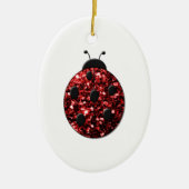 Donkere rode ladybug in glitter keramisch ornament (Voorkant)