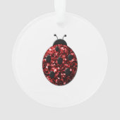 Donkere rode ladybug in glitter ornament (achterkant)