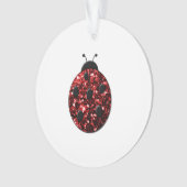 Donkere rode ladybug in glitter ornament (voorkant)