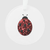 Donkere rode ladybug in glitter ornament (voorkant)