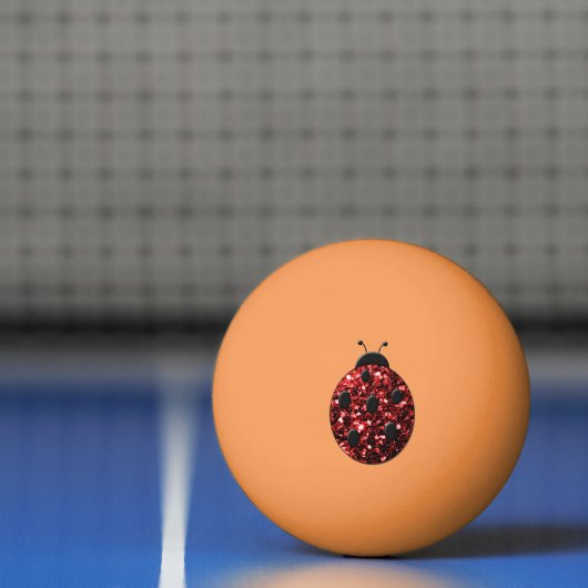 Donkere rode ladybug in glitter pingpongbal (Net)