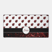 Donkere rode ladybug in glitter sparters Monogram Bureaumat (Voorkant)