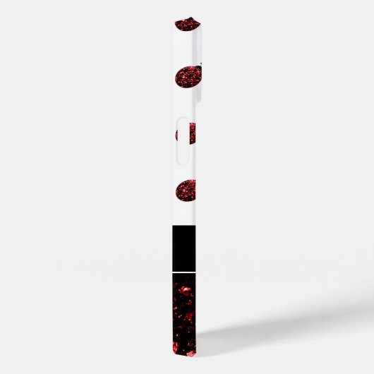 Donkere rode ladybug in glitter sparters Monogram Case-Mate iPhone Case (Achterkant / Rechts)