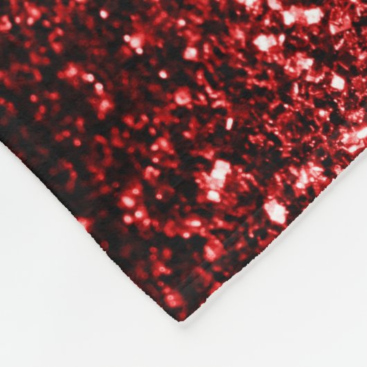 Donkere rode ladybug in glitter sparters Monogram Fleece Deken (Hoek)