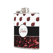 Donkere rode ladybug in glitter sparters Monogram Heupfles (Links)