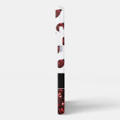 Donkere rode ladybug in glitter sparters Monogram iPhone Hoesje (Linkerkant)
