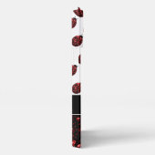 Donkere rode ladybug in glitter sparters Monogram iPhone Hoesje (Rechterkant)