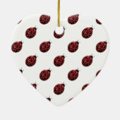 Donkere rode ladybug in glitter sparters Monogram Keramisch Ornament (Achterkant)