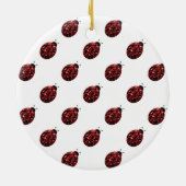 Donkere rode ladybug in glitter sparters Monogram Keramisch Ornament (Achterkant)