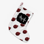 Donkere rode ladybug in glitter sparters Monogram Kleine Kerstsok (Voorkant (Hangend))