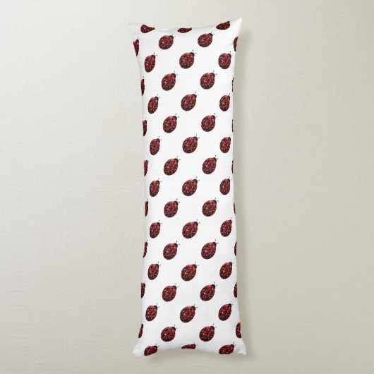 Donkere rode ladybug in glitter sparters Monogram Lichaamskussen (Achterkant (Verticaal))