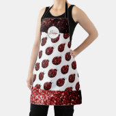 Donkere rode ladybug in glitter sparters Monogram Schort (Insitu)