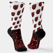 Donkere rode ladybug in glitter sparters Monogram Sokken (Gebogen)