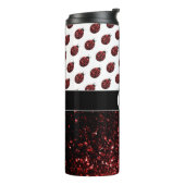Donkere rode ladybug in glitter sparters Monogram Thermosbeker (Gedraaid links)