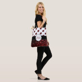 Donkere rode ladybug in glitter sparters Monogram Tote Bag (Op model)