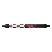 Donkere rode ladybug in glitter sparters Monogram Zwarte Inkt Pen (Achterkant)