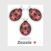Donkere rode ladybug in glitter sticker (Vel)
