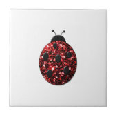 Donkere rode ladybug in glitter tegeltje (Voorkant)