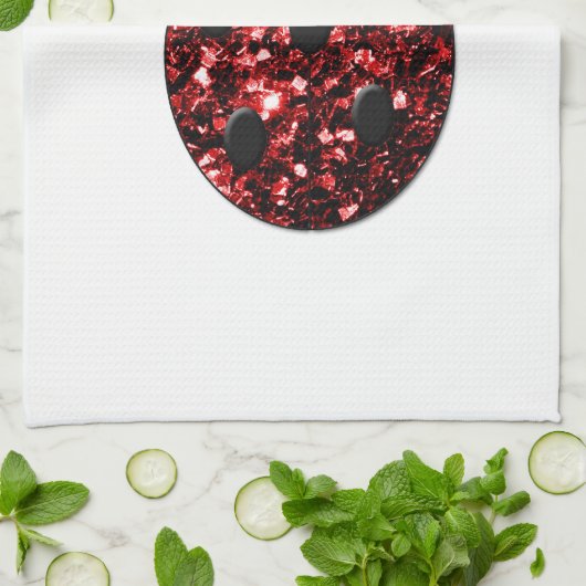 Donkere rode ladybug in glitter theedoek (Gevouwen)