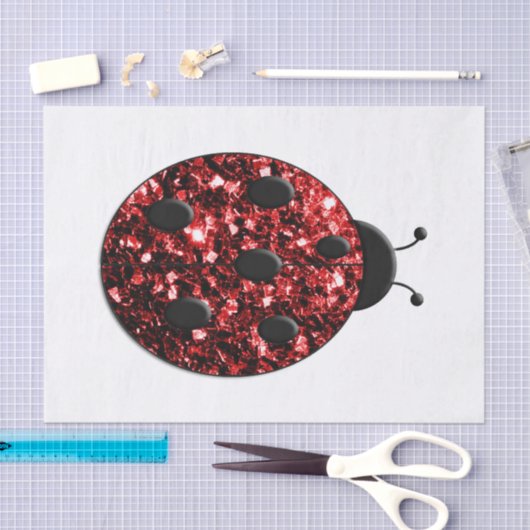 Donkere rode ladybug in glitter tissuepapier (Craft)