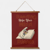 Donkere rode  leesboekhouder Wilde bloemen Hangend Wandkleed (Voorkant)