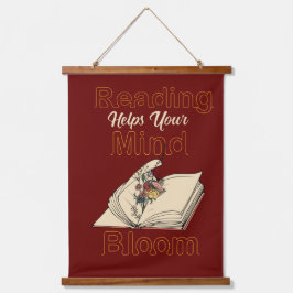 Donkere rode  leesboekhouder Wilde bloemen Hangend Wandkleed