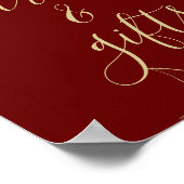 Donkere rode maroon & goudmoderne Floral kaarten & Poster (Hoek)