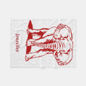 Donkere rode olifantenlijntekening fleece deken (Voorkant (Horizontaal))