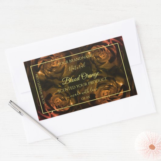 Donkere rode Oranje Rozen Tabletten voor grafische Rechthoekige Sticker (Envelop)