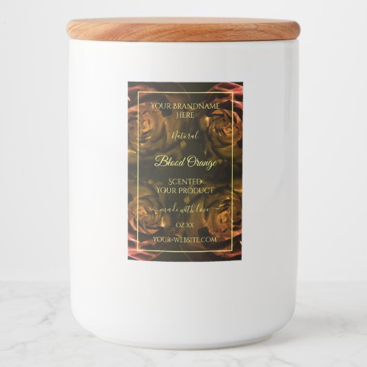 Donkere rode Oranje Rozen Tabletten voor grafische Voedselcontainer Etiket (Voorkant)