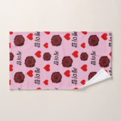 Donkere rode rozen harten ketch popstijl 케 meisjes bad handdoek (Handdoek)