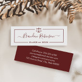 Donkere Rode Schaaltjes van de Rechtsschool Studen Mini Visitekaartje