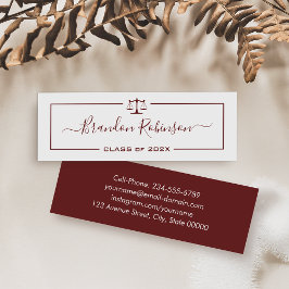 Donkere Rode Schaaltjes van de Rechtsschool Studen Mini Visitekaartje