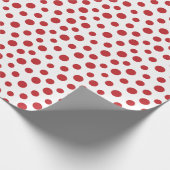 Donkere rode Stippen op wit omslagpapier Cadeaupapier (Hoek)