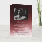 Donkere Rode Uitvaart Orde van Dienst Vouwprogramm Kaart (Achterkant)