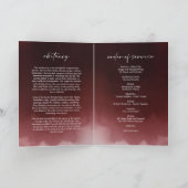 Donkere Rode Uitvaart Orde van Dienst Vouwprogramm Kaart (Binnen)