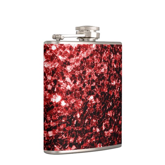 Donkere rode vlek Glitter sparkles Glamor Heupfles (Rechts)